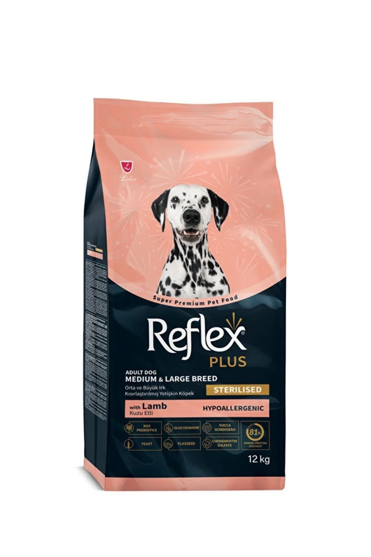 Kısırlaştırılmış Kuzu Etli Orta ve Büyük Irk Yetişkin Köpek Maması 12 kg