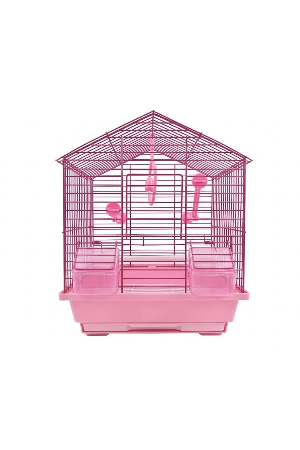 Pembe Dekoratif Muhabbet Kuşu ve Kanarya Kafesi - 400 Seri