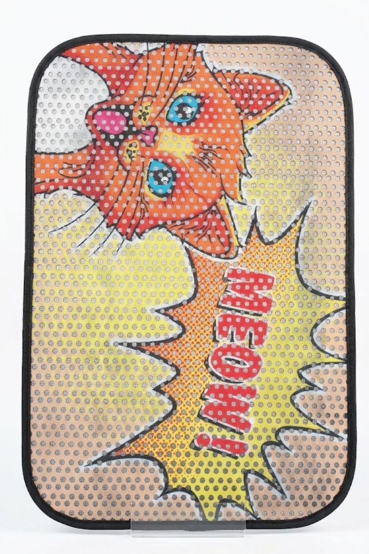 Kedi Tuvaleti Paspası Pop-Art Tasarımlı Meow Yazılı