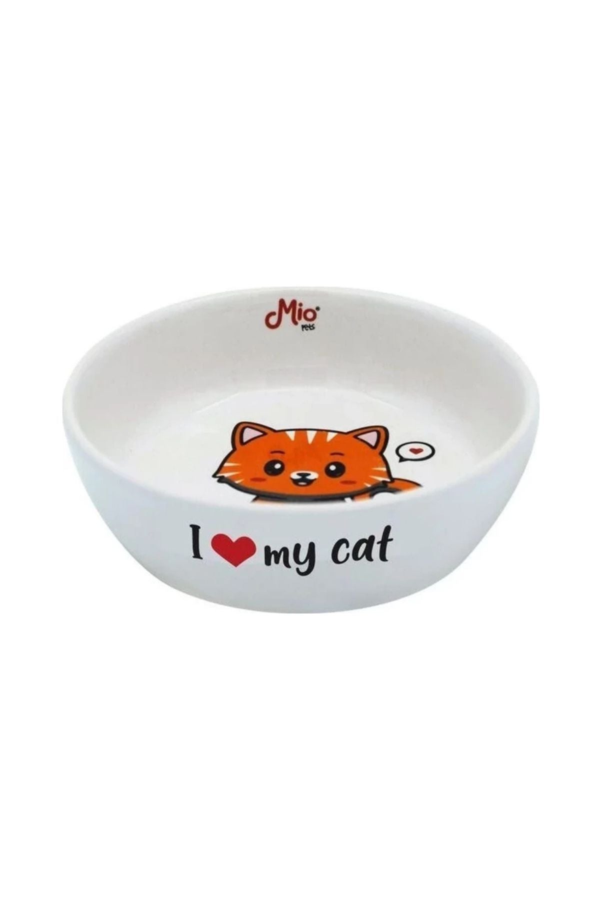 Seramik Kedi Mama ve Su Kabı Kedi Desenli