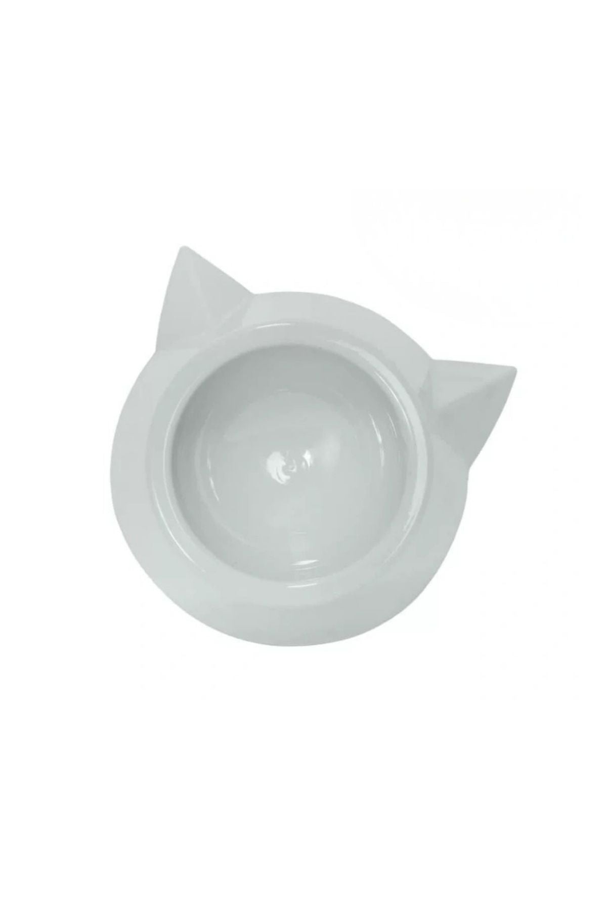 Plastik Tekli Kedi Mama ve Su Kabı - Beyaz