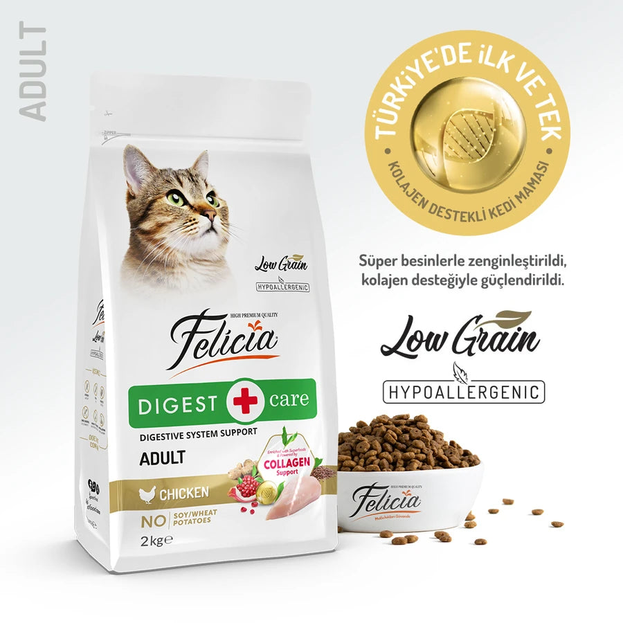 Tavuklu az tahıllı yetişkin kedi mamasi 2kg felicia